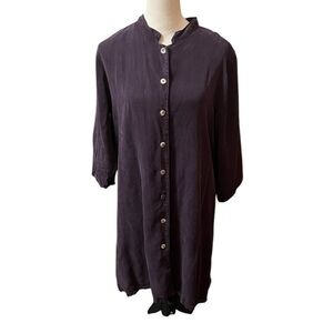 Bryn Walker Dress Womens Med 100% Tencel Minimalist Lagenlook Purple PTP 23